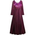 thumbnail image 1 of Plus size Petite Womens Dress Burgundy Mirror Reflection Designer Print Long Sleeve Princess Cut, 1 of 1