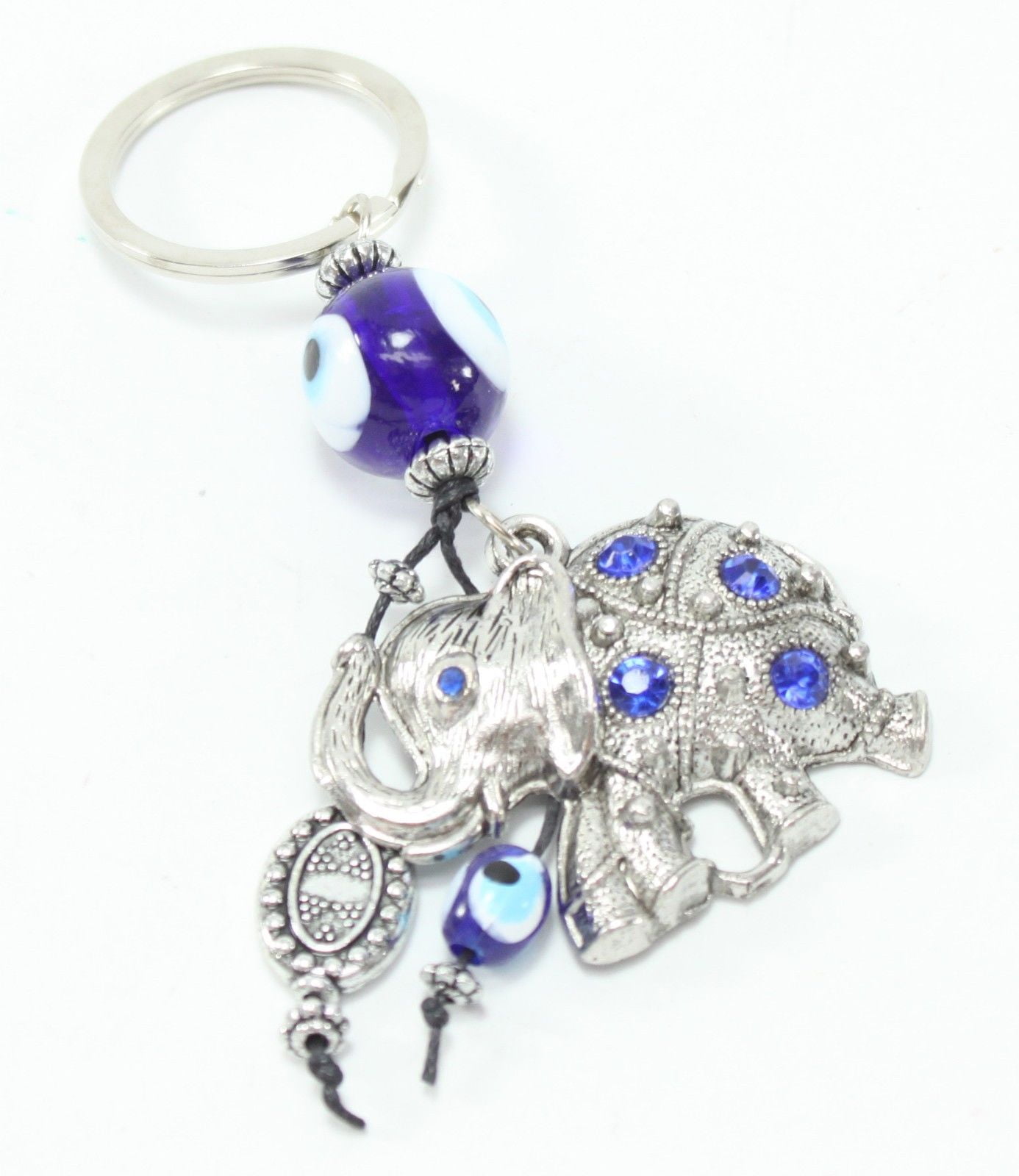 Blue Evil Eye Owl Keychain Blessing Protection Religious Charm Gift US Seller 