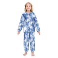thumbnail image 2 of Fluffy Pajamas Set Fuzzy Winter Warm Pj Sets Pullover Tops and Long Pants Blue Tie-dye Pattern Small, 2 of 8
