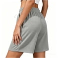 thumbnail image 5 of Feancey Womens Lounge Pajama Shorts Waffle Knit Loose Wide Leg Shorts Drawstring Elastic Waist Sleep Short Pants Summer Shorts Gray M, 5 of 7