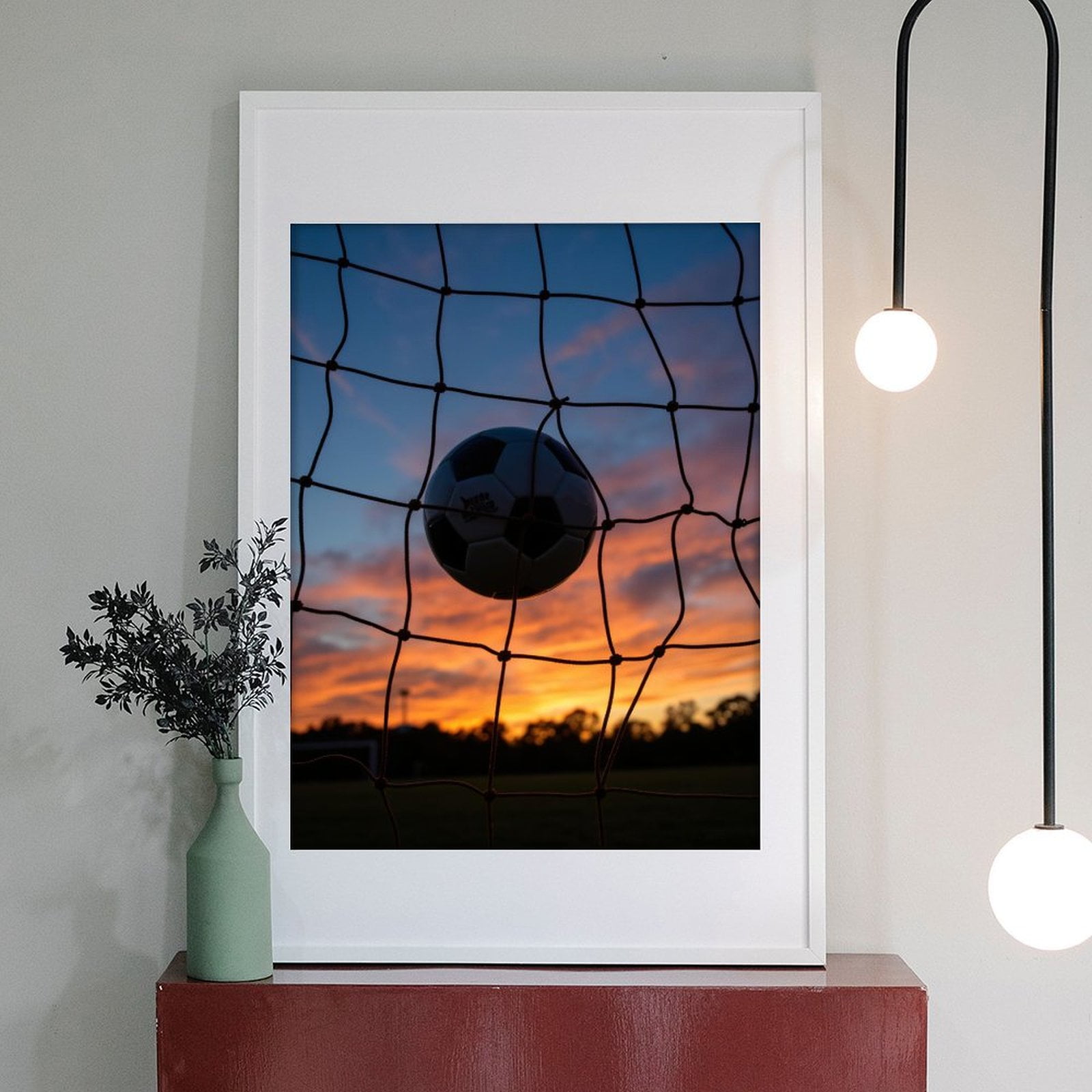 Diamond Art Kits for Adults - 5d Soccer Ball Sunset In Goal Net Diamond Painting for Adults, Diamond Art for Adults Beginners, Diamond Painting Kits for Adults for Home Wall Decor