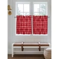 thumbnail image 2 of Red Plaid 2 Panel Kitchen Curtains for Small Windows, Modern Art Checkered Farmhouse Bathroom Tier Curtain, Short Window Treatment for Bedroom/Living Room 55"x24", 2 of 6