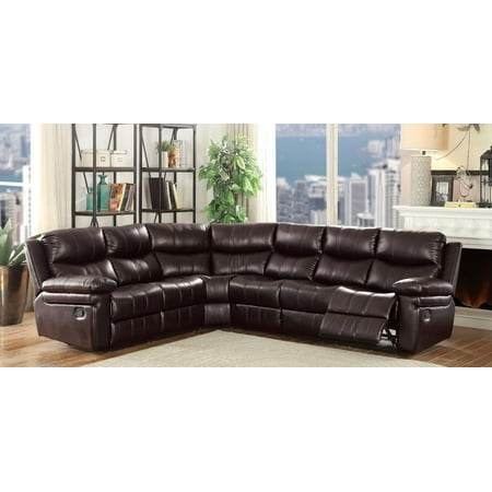Espresso Leather Aire Reclining Sofa Home Theatre Acme Furniture 53955 Lavinia