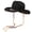 Black, variant on Vintage Homburg Panama Hat Victorian Age Western Porkpie Hat Top Hat for Dinner Outdoor Casual Wear