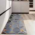 thumbnail image 4 of Gold Black Checkered Pattern Kitchen Rug Mat,Kitchen Runner Rugs Non Skid Washable,Decorative Kitchen Floor Mats for Kitchen,Sink,Laundry,17"X47", 4 of 5