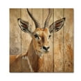 thumbnail image 3 of Designart "Graceful Antelope Serenity in Motion III" Animals Print on Natural Pine Wood, 3 of 5