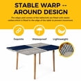 thumbnail image 4 of Navy Blue Striped Table Cloths for 3 Foot Rectangle Tables, Farmhouse Stripes Modern Abstract Art Patio Waterproof Elastic Fitted Tablecloths, Washable Rectangular Table Cover for Camping, 4 of 8