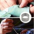 thumbnail image 4 of bedienty Knitting Rings Finger for Protection Thimble Adjustable Sewing Loop Specially-designed Crochet Tools for Home Yarn Crafts Thicken Silver Ring 1Set, 4 of 6