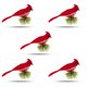 thumbnail image 2 of Pájaros Artificiales Naiovety 5 uds Clip en Plumas Decoración de Árbol de Navidad Color Rojo, 2 of 6