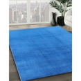 thumbnail image 3 of Ahgly Company Machine Washable Indoor Round Industrial Modern Neon Blue Area Rugs, 7' Round, 3 of 7