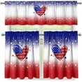 thumbnail image 4 of American Flag Kitchen Home Window Curtains Valance & Tier Set, 3 PCS Set Rod Pocket Short Curtains, Window Treatment Tier for Living Room Bathroom Farmhouse Decor, 4 of 6