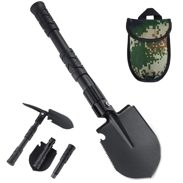 Folding Shovel Heavy Duty Alloy Steel Camping Shovel Entrenching Tool for Outdoor Survival Adventure Rock Climbing Hiking