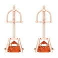 thumbnail image 4 of 1.5 ct Screw-Back Stud Earrings for Women | 6mm Round Cut Simulated Red Diamond | 18K Rose Gold, 4 of 5