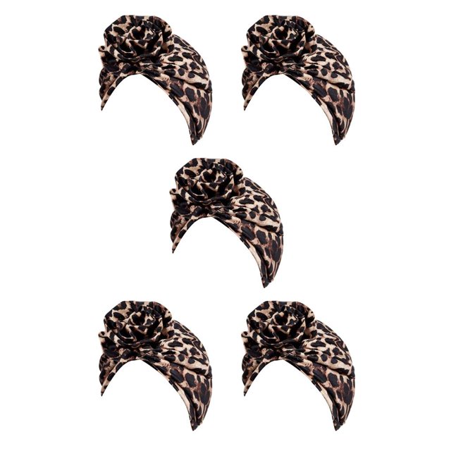 Sonducket 1 paquete de turbante africano con patrón de flores para la cabeza, cubierta para la cabeza con estampado de leopardo Type2 NO2