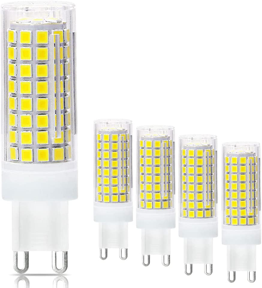 Gebakjes mild Samenwerken met G9 LED Light Bulbs，8W，75W 100W Replacement Halogen Bulbs Equivalent  850lm,Dimmable g9 led Bulbs AC110V 120V 130 Voltage Input,G9 Bi-Pin Base  Corn Bulb，G9 Base，Daylight White 6000K(Pack of 4) (6000k) - Walmart.com