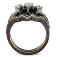 thumbnail image 2 of IP Light Black (IP Gun) & IP Dark Brown (IP coffee) Stainless Steel Ring with AAA Grade CZ in Clear for Women Clear Stone Color Style TK1869LJ Size 8, 2 of 3