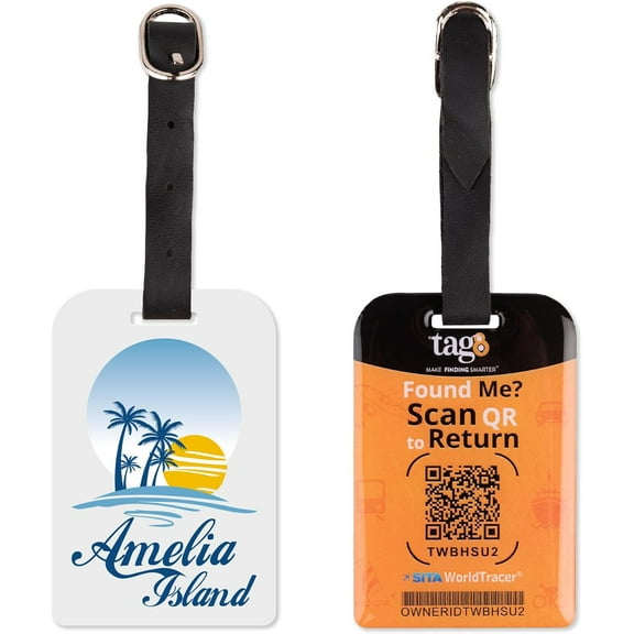 tag8 Bag Security Luggage Tag | Amelia Island Bag Luggage tag with Airport Tracer Code | Stop Losing, Start Tagging