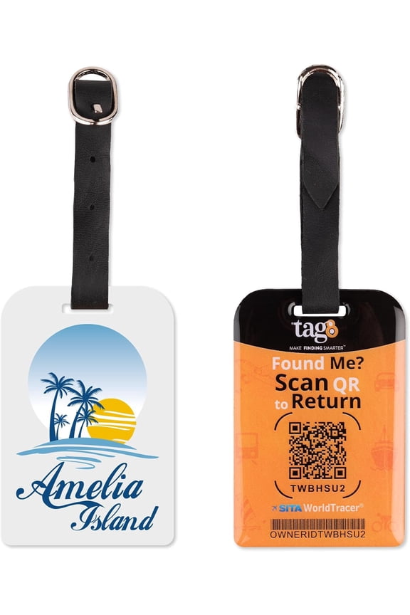 Bag Security Luggage Tag | Amelia Island Bag Luggage tag with Airport Tracer Code | Stop Losing, Start Tagging
