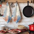 thumbnail image 6 of Orange Navy Blue Coral Kitchen Towels Set of 3, Summer Beach Coastal Retro Absorbent Dish Towels for Kitchen, Microfiber Hand Towel, Quick Drying Tea Towel for Cleaning Decorative Dishcloths, 6 of 7