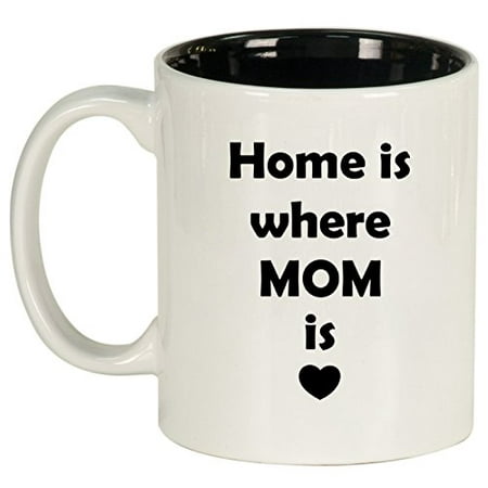 

Ceramic Coffee Tea Mug Home Is Where Mom Is (White)