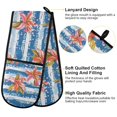 thumbnail image 4 of Dailycode Double Sided Oven Mitt with Loop Heat Resistant Kitchen Long Potholders 7" x 35" Lily Flowers on Stripe, 4 of 6