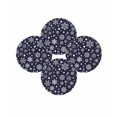 thumbnail image 7 of 13 Inch Round Placemats Set of 4, Navy Blue Christmas Snowflakes Non Slip Heat Insulation PP Table Mats, Xmas Winter Modern Washable Place Mats for Kitchen Dining Party Table Decor, 7 of 7