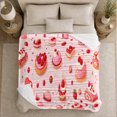 thumbnail image 5 of Sweet Strawberry Bakery Theme, Festive Holiday Scene, Warm Flannel Blanket for Kitchen and Dining Room with Detailed Artwork, Art Lovers Christmas Gift, Festive Home Decor, 5 of 9