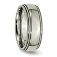 thumbnail image 2 of Titanium Grooved and Beaded Edge 8mm Polished Band, 2 of 6