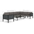 thumbnail image 2 of vidaXL 8 Piece Patio Lounge Set with Cushions Poly Rattan Anthracite, 2 of 12