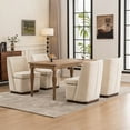 thumbnail image 4 of Kidol & Shellder Modern Boucle Dining Chair with Thickened Cushion 2PCS Upholstered Dining & Lounge Chair, Solid Wood Base, Easy Assembly for Living Room, Bedroom, Dining Room, White, 4 of 9