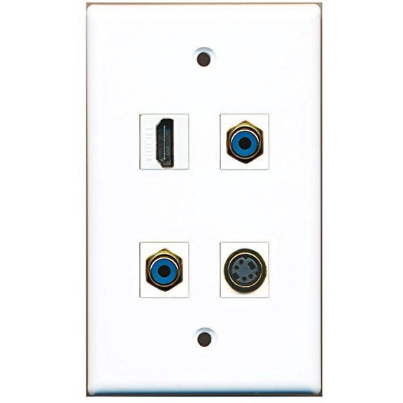 RiteAV - 1 Port HDMI 2 Port RCA Blue 1 Port S-Video Wall Plate