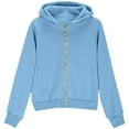 thumbnail image 6 of idosla Hoodies for Teen Girls Zip Up Long Sleeve Cute Sweatshirts Thumb Hole Fashion Fall Preppy Pullover Jacket With Pockets (Sky Blue, 5-6 Years), 6 of 6