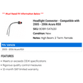 thumbnail image 2 of Headlight Connector - Compatible with 2005 - 2006 Acura RSX, 2 of 2