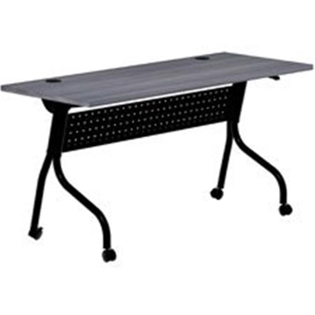 Lorell LLR59487 60 in. Charcoal Flip Top Training Table, Charcoal