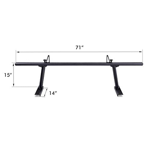 AA-Racks Model APX2502 Low-Profile Utility Aluminum Pick-Up Truck Ladder Rack with Load Stops Sandy Black 