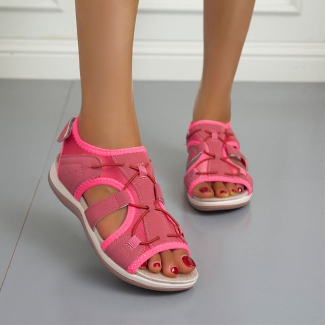 Sandalias romanas de playa con punta abierta, transpirables, ligeras, informales, retro, para mujer Wmkox8yii nm1027