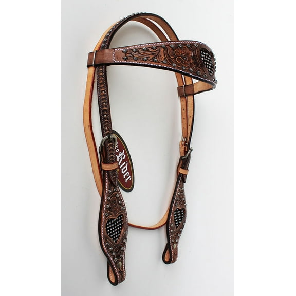 Horse Show Tack Bridle Western Leather Headstall  8597HB