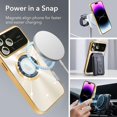 thumbnail image 4 of for iPhone 14 Pro Max Case 【Support for Magsafe】 Logo View Magnetic Plating Luxury Elegant Case New Camera Lens Protection Shockproof Corner Back Cover -Gold, 4 of 12