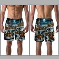 thumbnail image 3 of luoweisi Men's Beach Shorts Quick Dry Swim Trunks with Mesh Lining Christmas Night L, 3 of 5