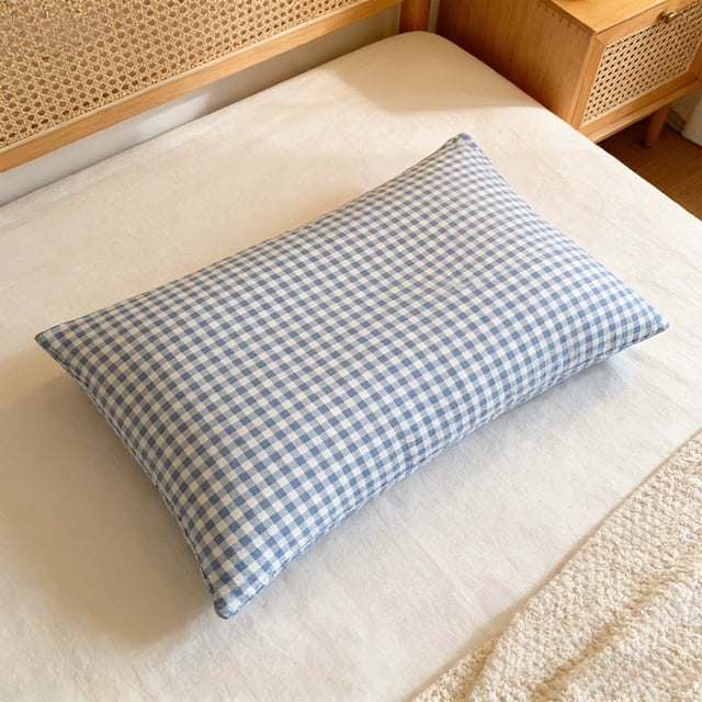 Funda de almohada para el hogar con estampado de cuadros, transpirable y apta para pieles sensibles, individual, para adultos, tamaño extragrande, ideal para la cama del dormitorio. Funda de almohada