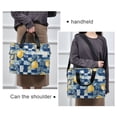 thumbnail image 6 of FORMRS 16" Laptop Bag Carrying Sleeve Case with Handle Travel Shoulder Briefcase, Retro Plaid Lemon, 6 of 8