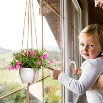 36 Inch Macrame Plant Hangers for Indoor Outdoor Use Set of 2 Bohemian Decor Flower Pot Holders