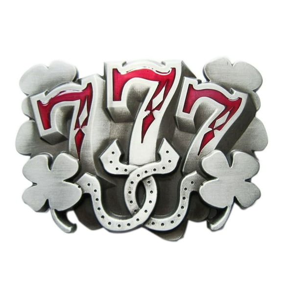 Vintage Style Enamel Lucky 777 Belt Buckle