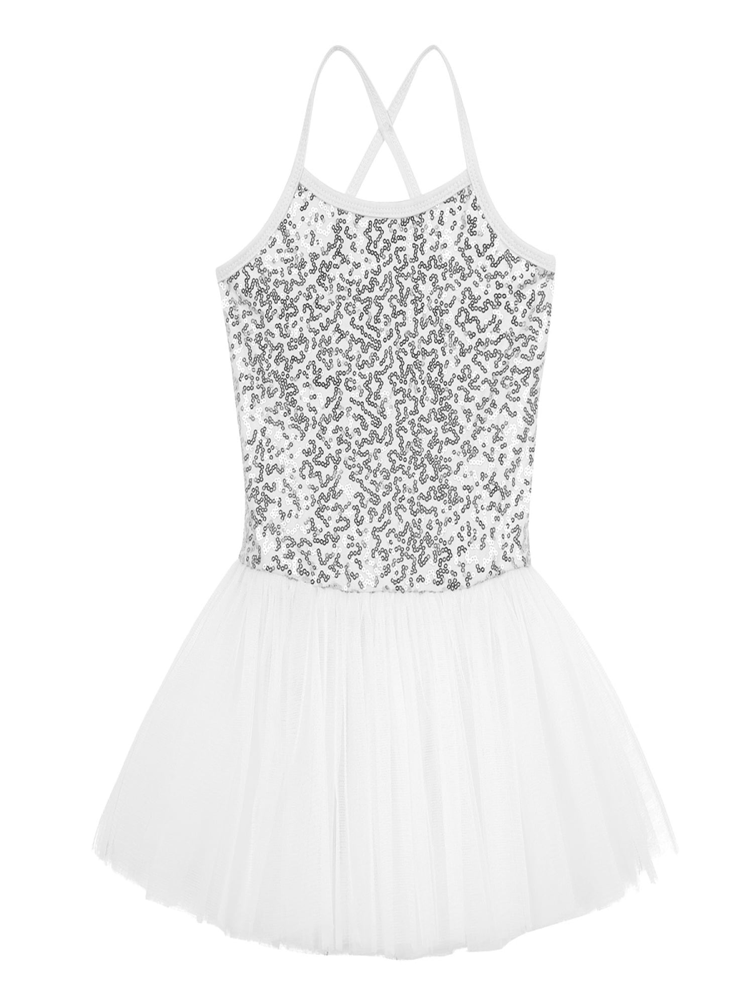 CHICTRY Kunstschaatsjurk voor meisjes, lange mouwen, balletjurk, strass