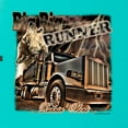 thumbnail image 2 of Wild Bobby, Big Rig Runner Trailer Truck Runnin Alone, Cars and Trucks, Women Racerback Tank Top, Tahiti Blue, Small, 2 of 4