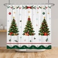 thumbnail image 7 of Nanqianyi Christmas Polyester Shower Curtain,Xmas Tree Gift Box Winter Holiday Bathroom Decor,36 x 72 Inch,With Hooks, 7 of 7