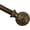 Renaissance Gold, variant on Urbanest Adjustable Single Curtain Rod Set Burnt Gold Scroll Ball Finials – 1 - Inch Diameter, With Black Rod, 28–48 Inches