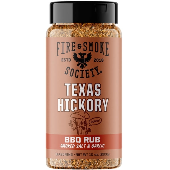 Fire & Smoke Society Texas Hickory BBQ Seasoning Blend for Grilling, 10 oz Mixed Spices & Seasonings