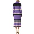 thumbnail image 3 of INSPIRE CHIC Ribbed Sweater Dress for Women's Long Sleeve Pullover Turtleneck Casual Knit Striped Bodycon Midi Dress XL Purple, 3 of 6