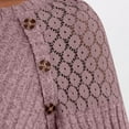thumbnail image 5 of Pink Crochet Striped Plain Patchwork T Shirt for Women Summer Fall Lace Long Sleeve Boat Neck Spandex Tee Shirt Tops Women 2025 Clothes Fashion Y2K XL, 5 of 8